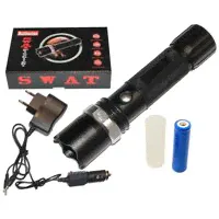 Светодиодный ручной фонарь аккумуляторный SWAT, 1 LED с зумом + Компас, арт. 8008-0