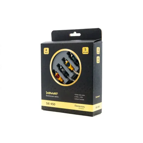 Межблочный кабель SWAT SIE-450 4RCA-4RCA, 5 метров-0